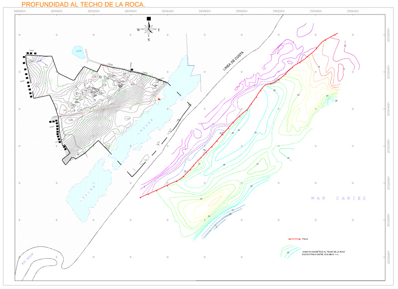 Example of depth map in marine seismic work