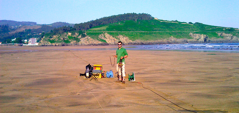 Seismic refraction work on a beach