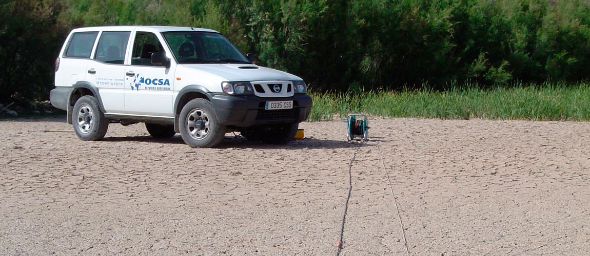 Seismic refraction at the base of a dam
